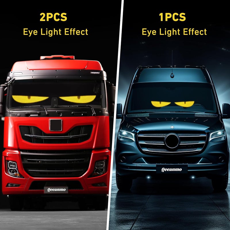 QUEENMO 2PCS Devil Eyes Light for Cars SUVs, 23.4"x4.7" Programmable Flex LED Sign, Led Eyes for Truck Windshield with APP Control and Remote Controller - Image 3